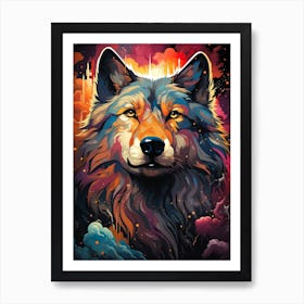 Wolf Galaxy Art Print