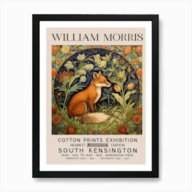 William Morris fox Cotton Prints Exhibition Poster