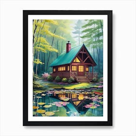 Cabin In The Woods Art Print