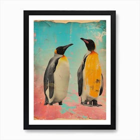 Kitsch Penguin Collage 2 Art Print