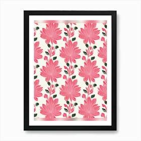 Pink Floral Pattern 1 Art Print