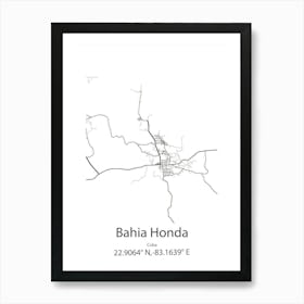 Bahia Honda,Cuba Minimalist Map Art Print