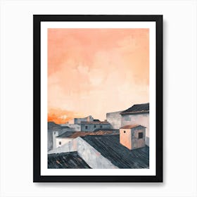 Mexico City Rooftops Morning Skyline 3 Art Print