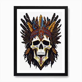 Native American Skull Painting (8) Art Print