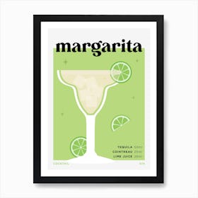 Margarita in Green Cocktail Recipe Art Print