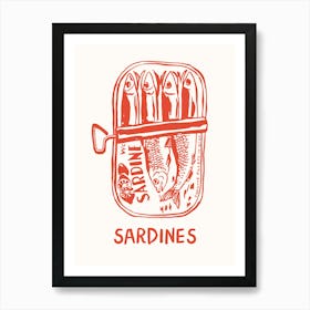 Red Sardines Tin Print  Art Print