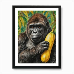 Gorilla In The Jungle Art Print