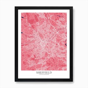 Sheffield Pink Purple Map Art Print