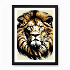 Portrait Of A Lion Art Print