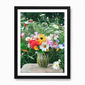 Colourful Flowers From The Garden Art Print