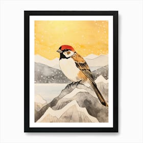 Bird Illustration Sparrow 3 Poster