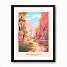 Zion Narrows Usa 2 Hike Poster Art Print