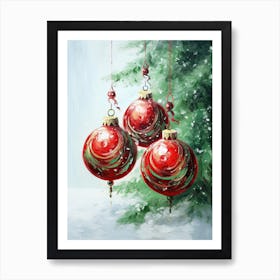 Christmas Ornaments Art Print