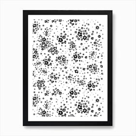 Black White Flowers Art Print