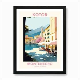 Kotor, Montenegro, Flat Pastels Tones Illustration 1 Poster Art Print