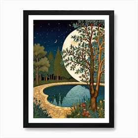 Moonlight In The Garden 1 Art Print