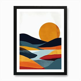 Sunset In The Mountains, Scandinavian Simplicity 2 Art Print