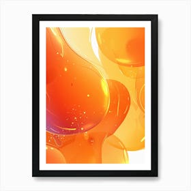 Abstract Orange Liquid Art Print