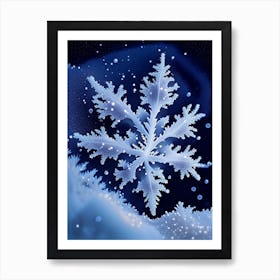 Fernlike Stellar Dendrites, Snowflakes, Soft Colours 2 Art Print