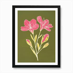 Pink & Green Freesia 1 Art Print