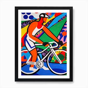 Cycling In The Style Of Matisse 1 Art Print