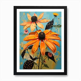 Surreal Florals Black Eyed Susan 1 Flower Painting Art Print