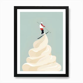 Skier On Top Of Ice Cream Affiche