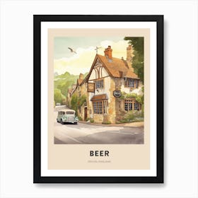 Devon Vintage Travel Poster Beer Art Print