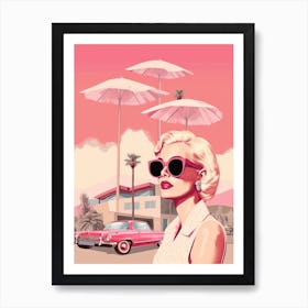 Pink Palm Springs Kitsch 5 Art Print