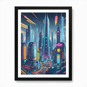 Futuristic City 7 Art Print