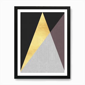 Golden geometric stroke 4 Art Print