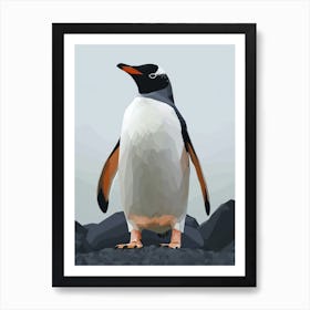 Emperor Penguin Deception Island Minimalist Illustration 4 Art Print
