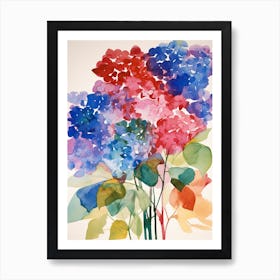 Hydrangea Flower Illustration 3 Art Print