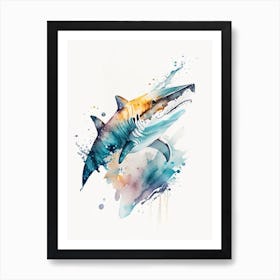 Hammerhead Shark 1 Watercolour Art Print