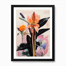 Surreal Florals Heliconia 3 Flower Painting Art Print