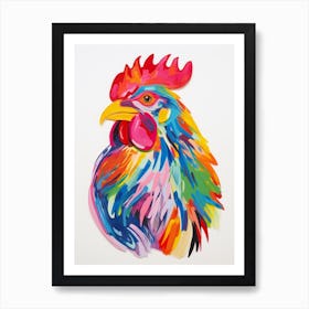 Colourful Bird Painting Chicken 2 Art Print