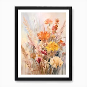 Fall Flower Painting Everlasting Flower 4 Art Print