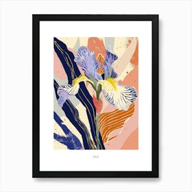 Colourful Flower Illustration Poster Iris 4 Art Print