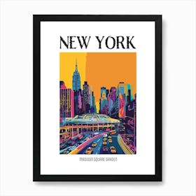 Madison Square Garden New York Colourful Silkscreen Illustration 4 Poster Art Print