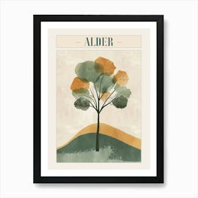 Alder Tree Minimal Japandi Illustration 3 Poster Art Print