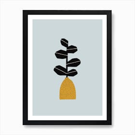 Modern Plant Yellow Dots Art Print