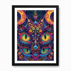 Psychedelic Cat 1 Art Print