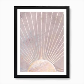 Pink Sun Rays Art Print