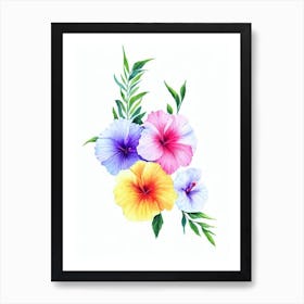 Hibiscus 2  Watercolour Flower Art Print