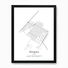 Vergara,Uruguay Minimalist Map Art Print