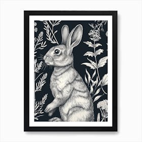 Thrianta Rabbit Minimalist Illustration 1 Art Print