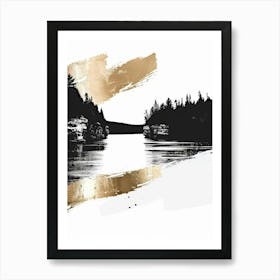 Gold And Black Canvas Print 70 Art Print