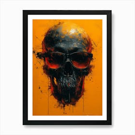 Skull Spectacle: A Frenzied Fusion of Deodato and Mahfood:Skull With Sunglasses 12 Art Print