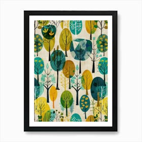 Trees And Birds Art Print