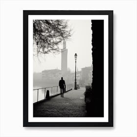 Verona, Italy,  Black And White Analogue Photography  1 Art Print
